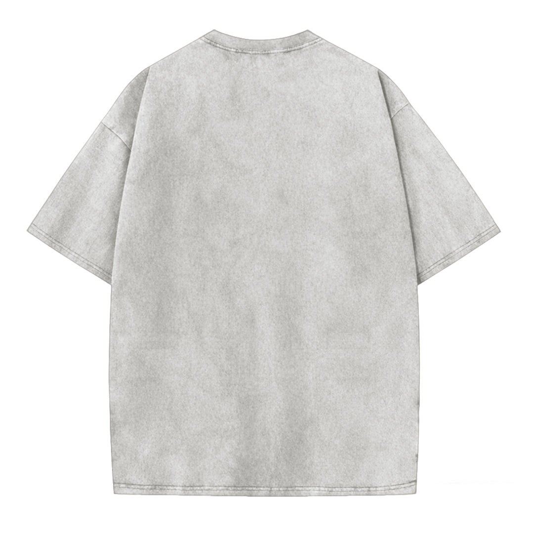 Funny Frog Graphic Printed Washed T-shirt