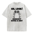 Funny Frog Graphic Printed Washed T-shirt